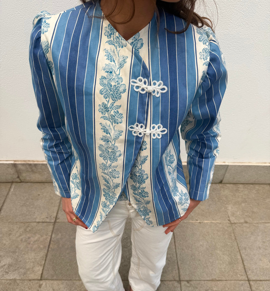 Chaqueta Estampada Azul