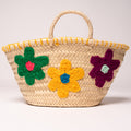 Cesta Mimbre Flores