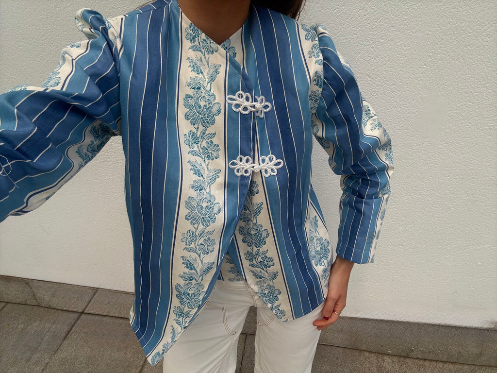Chaqueta Estampada Azul