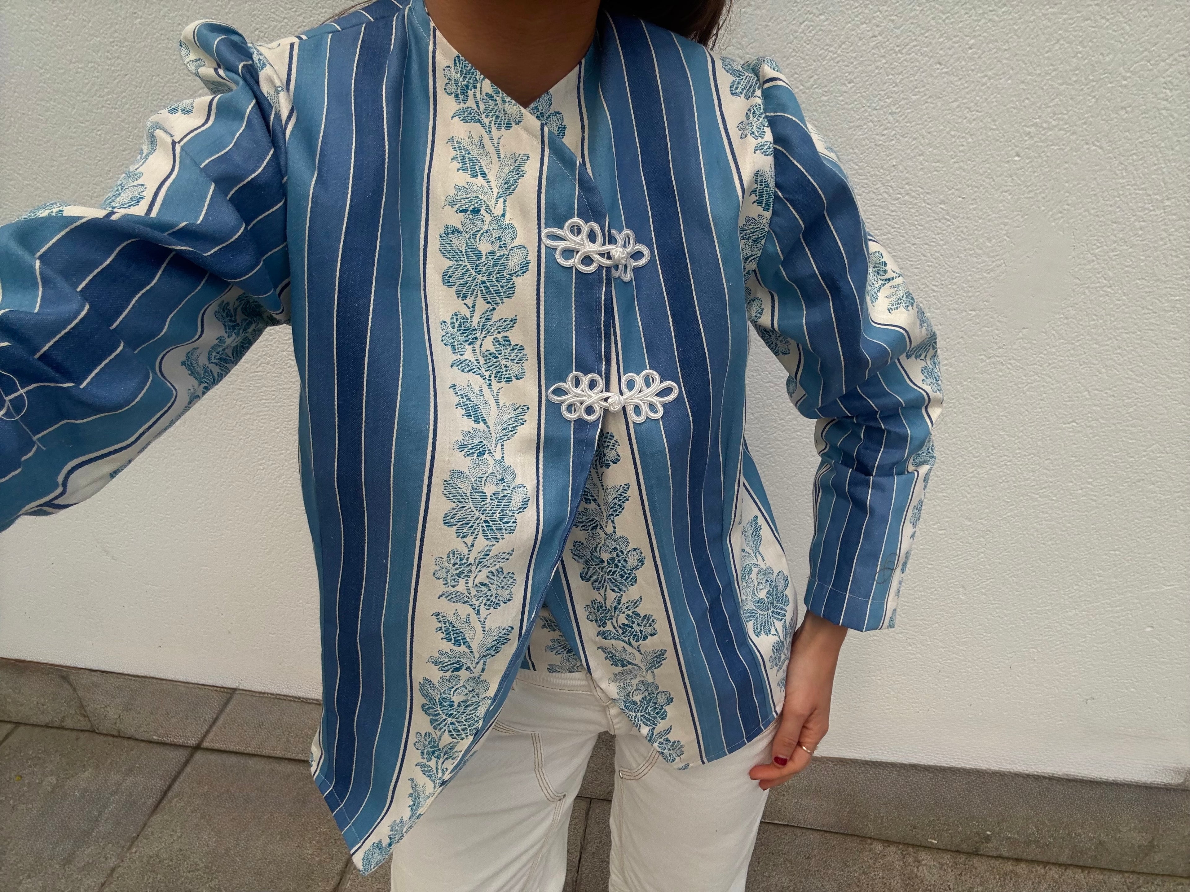 Chaqueta Estampada Azul