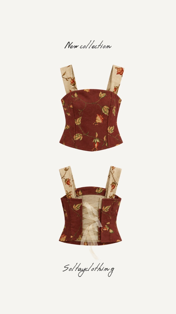 Top Estampado Burdeos