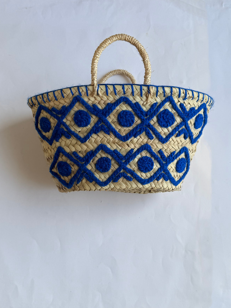 Cesta mini rombos azul