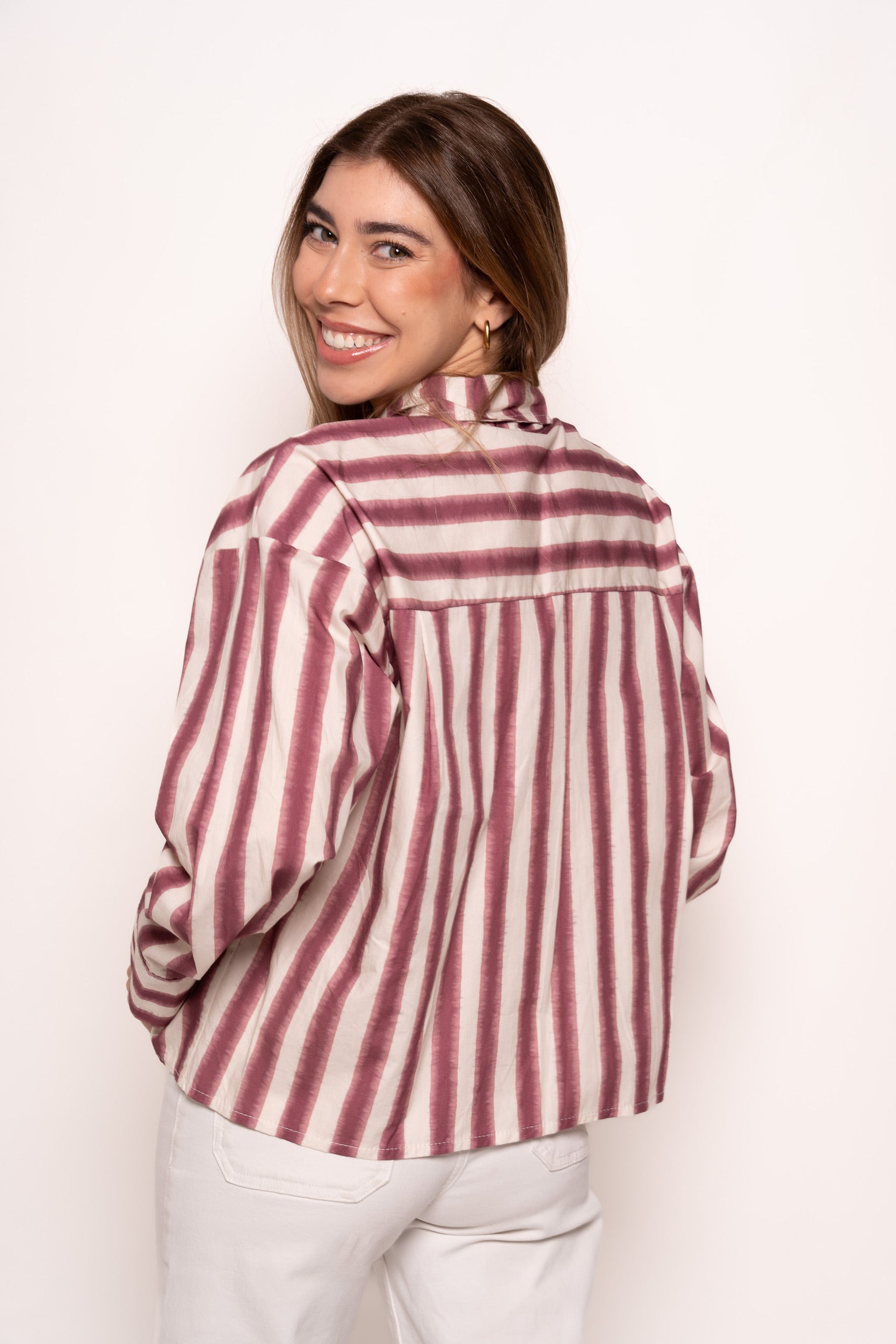 Blusa Rayas Rosa