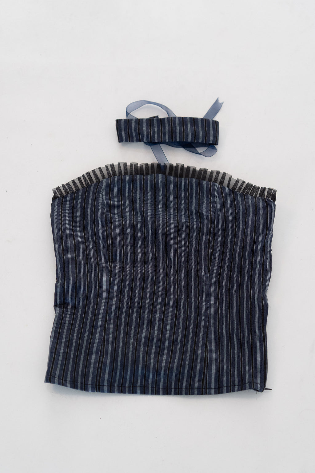 Top palabra de honor tejido rayas