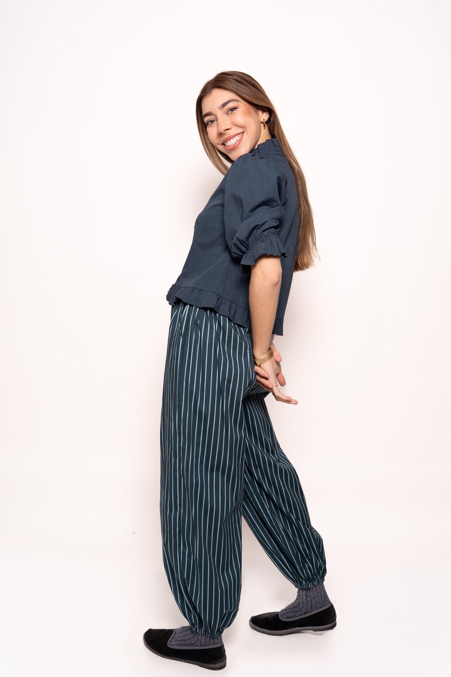Pantalón rayas azul