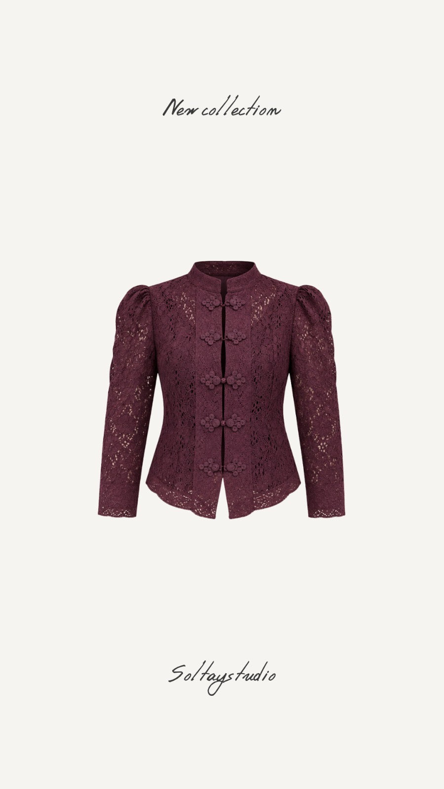 Chaqueta Encaje Granate
