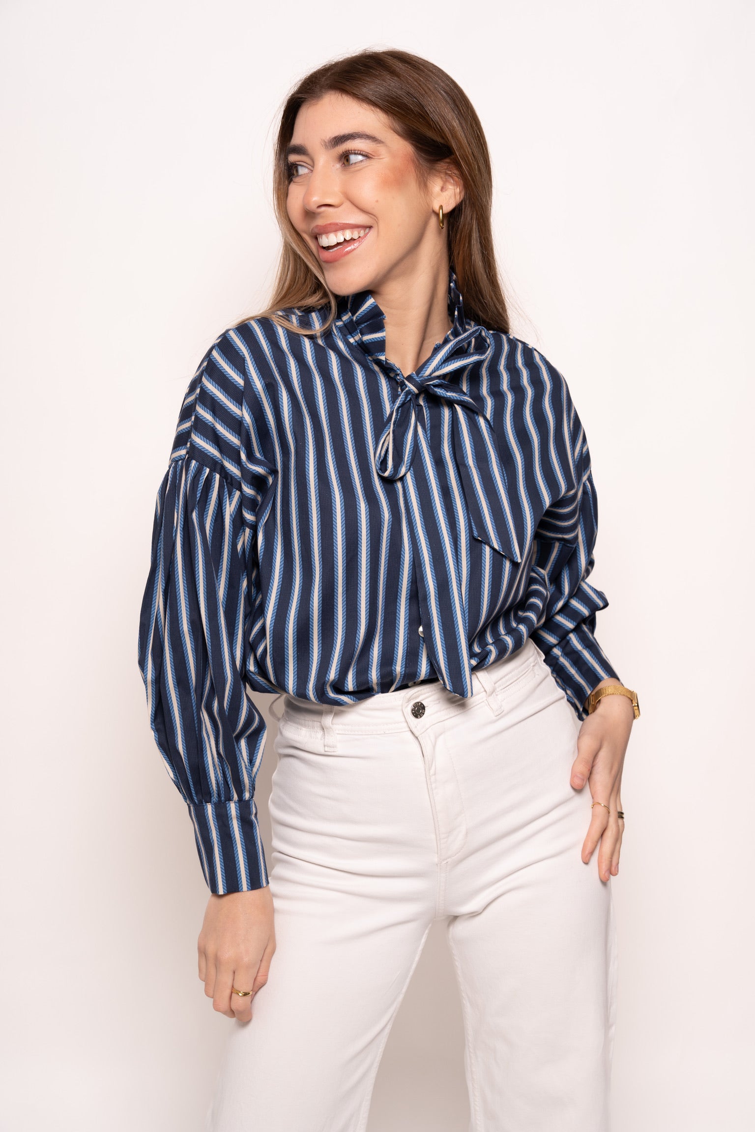 Blusa Rayas Azul