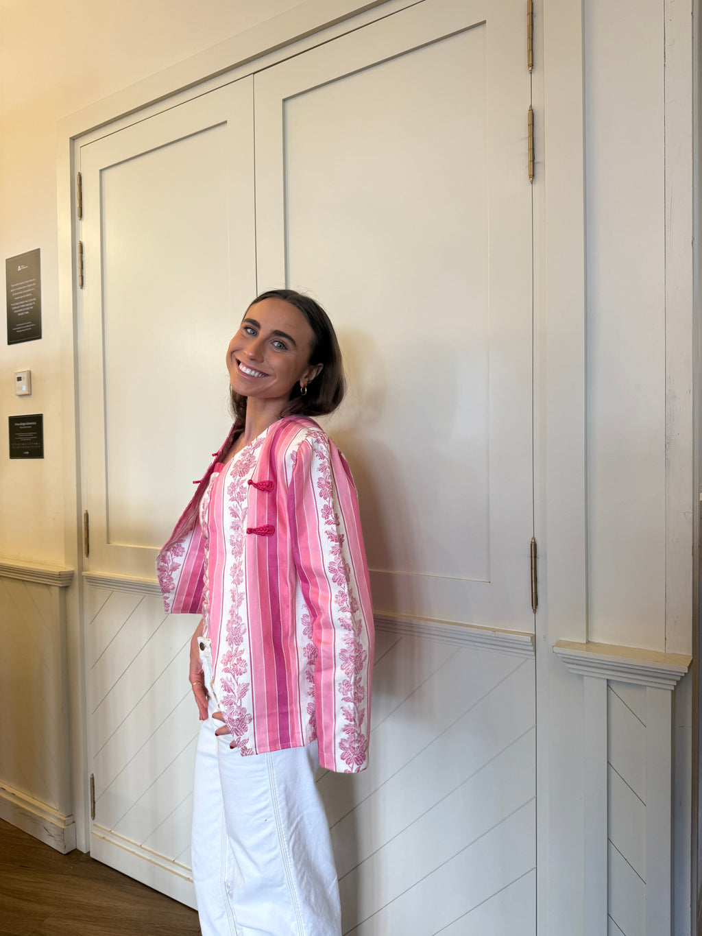 Chaqueta Estampada Rosa