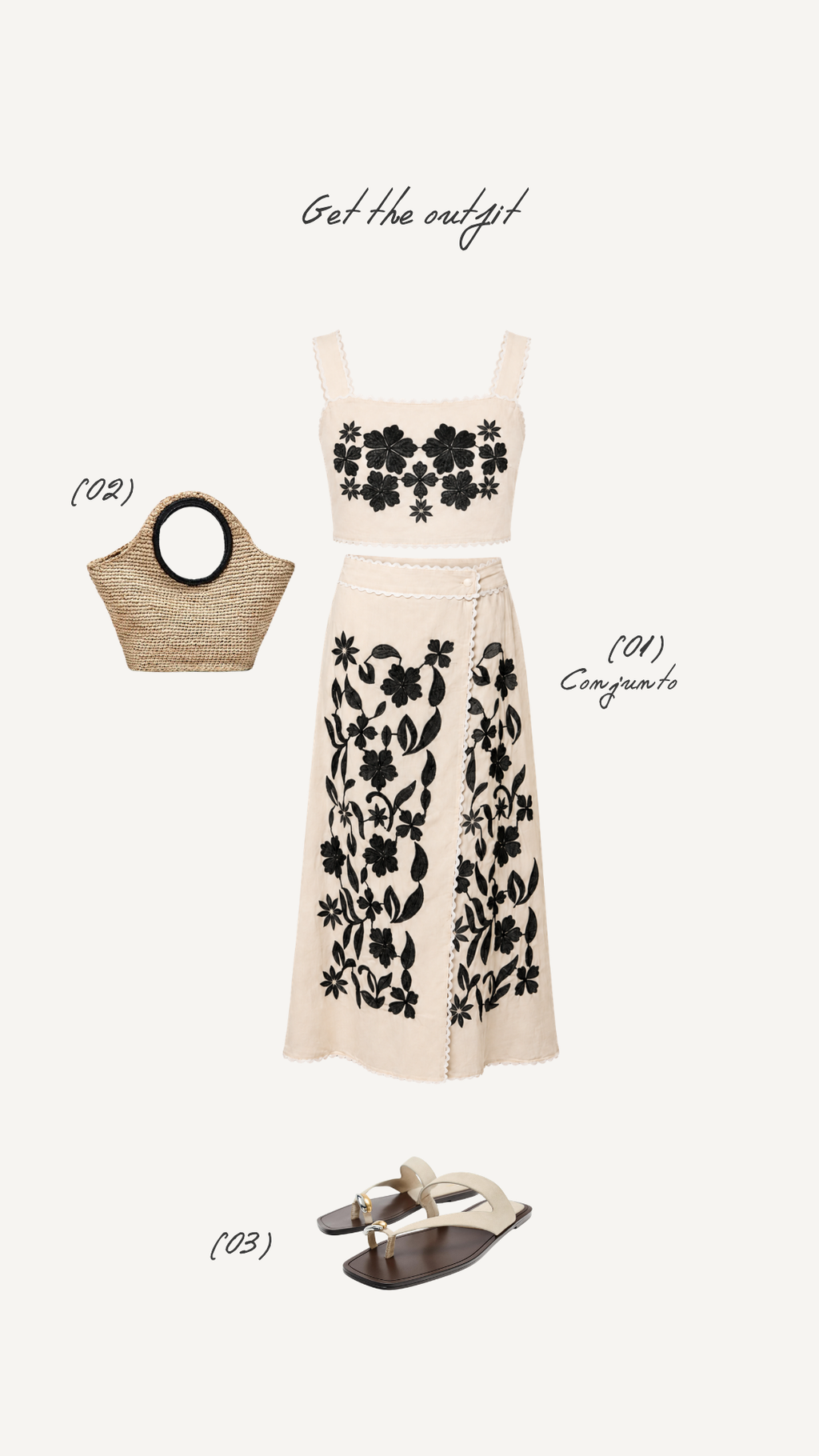 Conjunto Bordado Negro