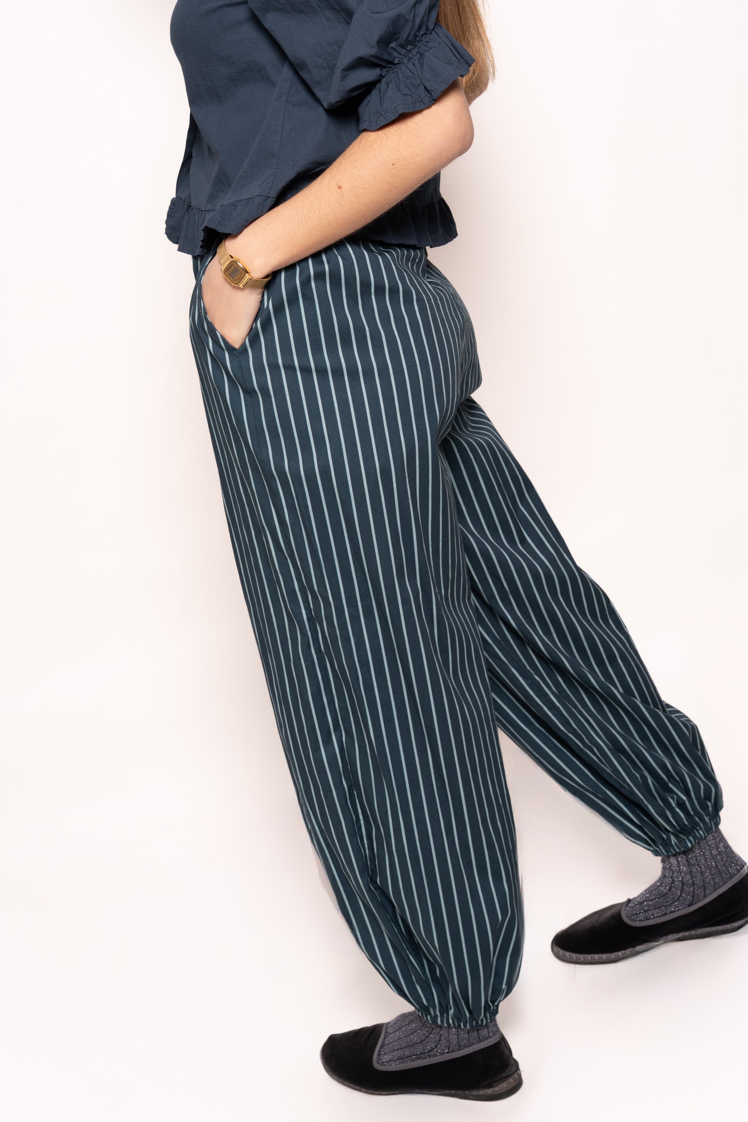 Pantalón rayas azul