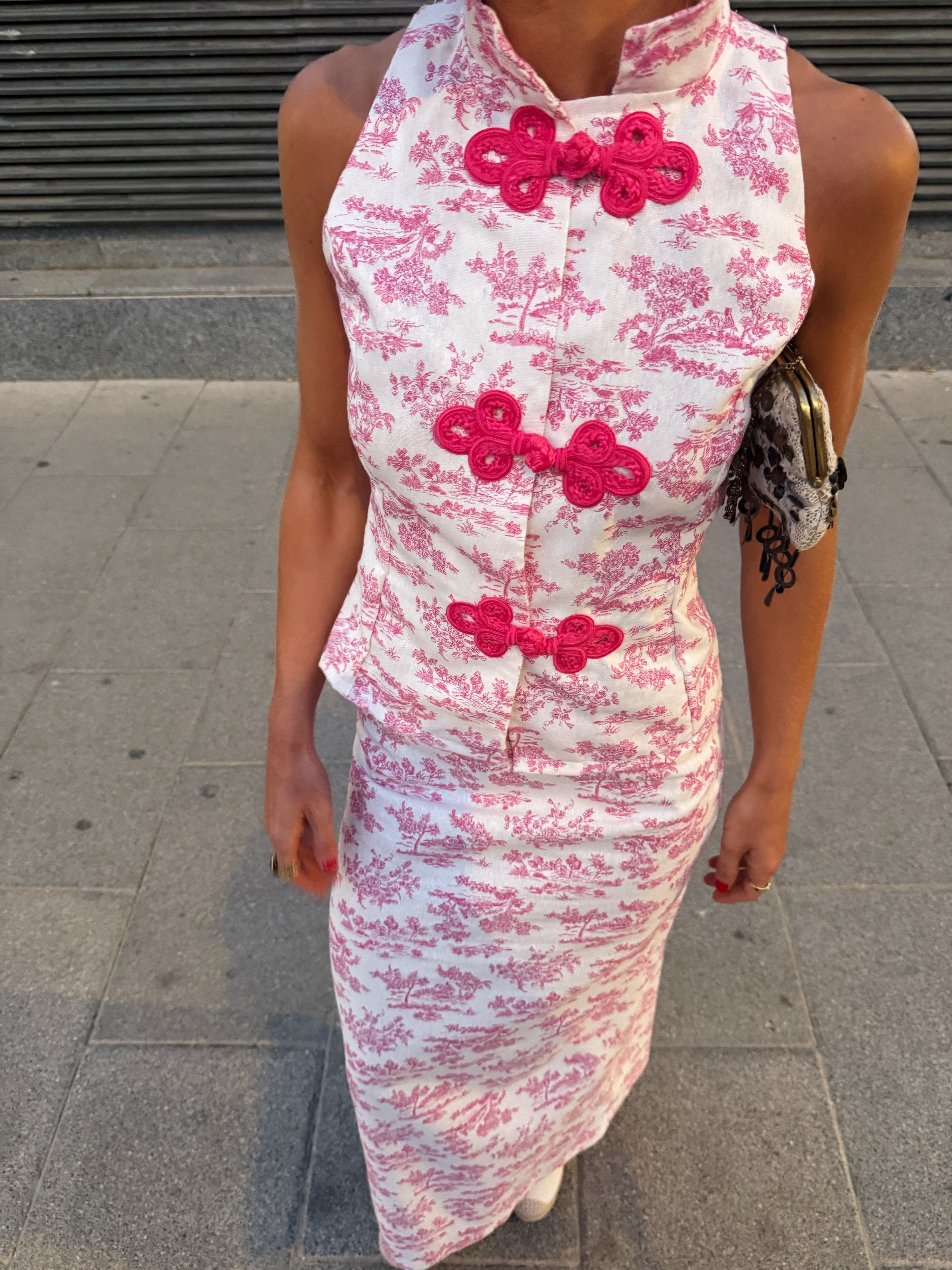 Falda Estampada Rosa