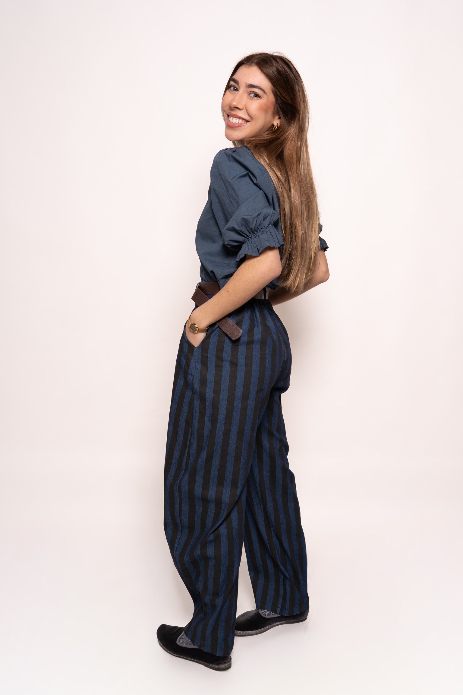 Pantalón rayas bicolor