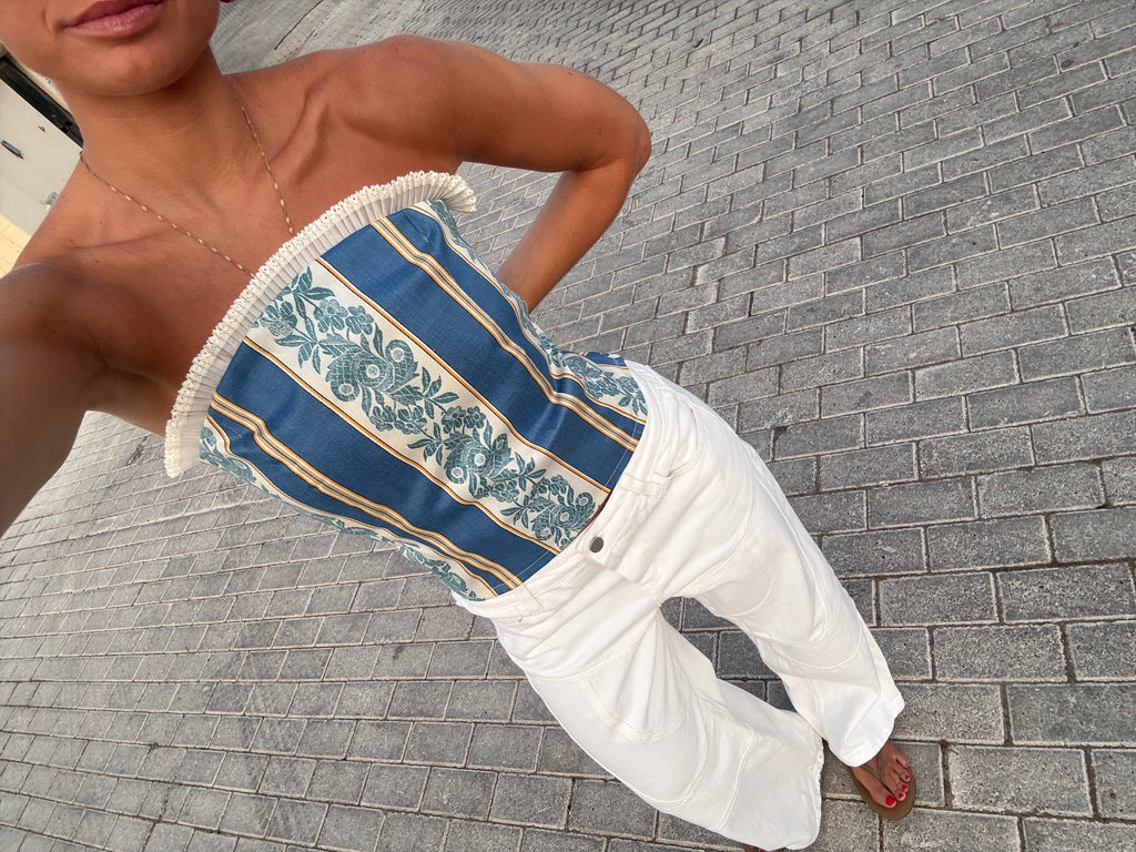 Top Estampado Azul