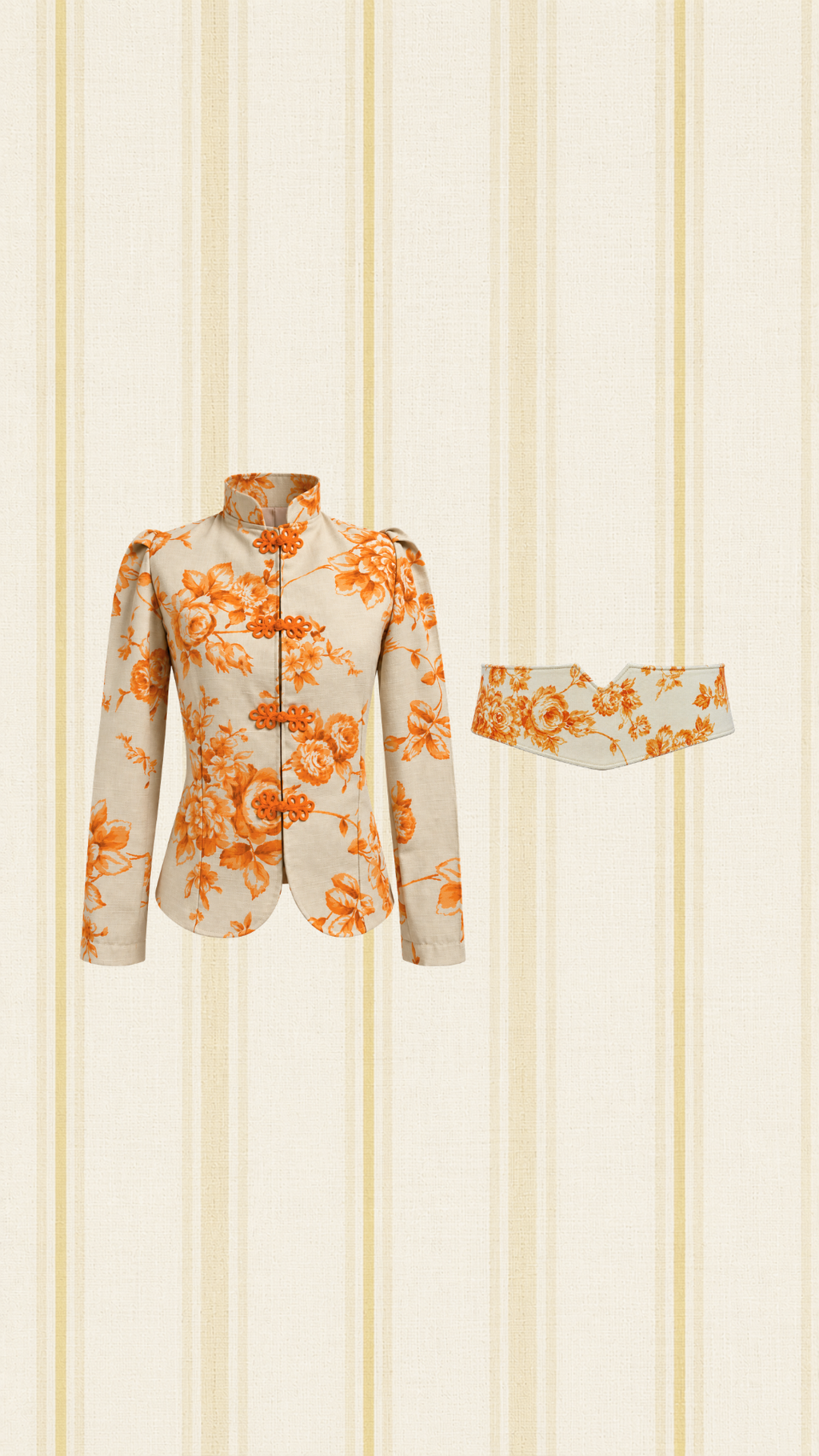 Chaqueta Estampada Naranja