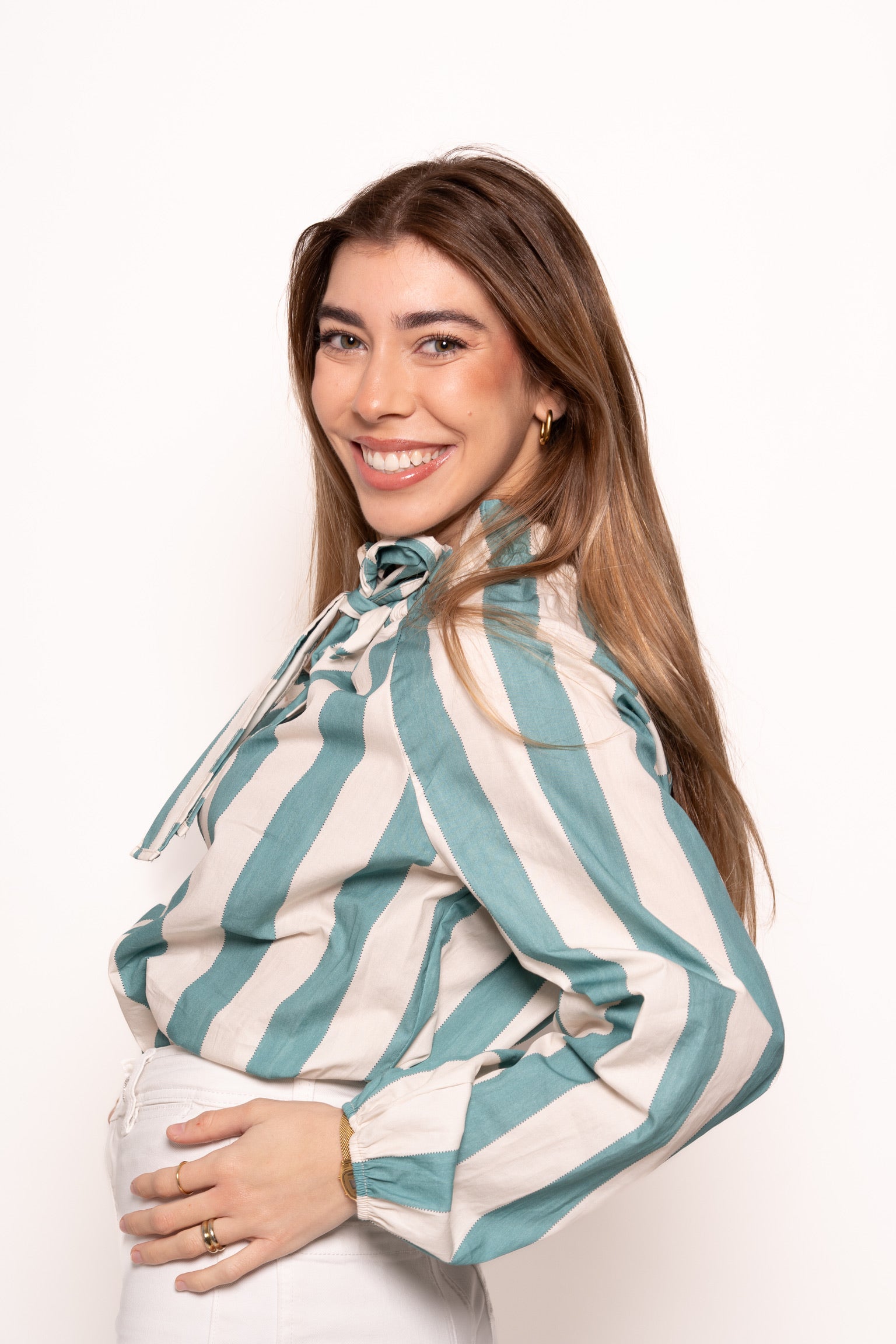 Blusa Rayas Azul