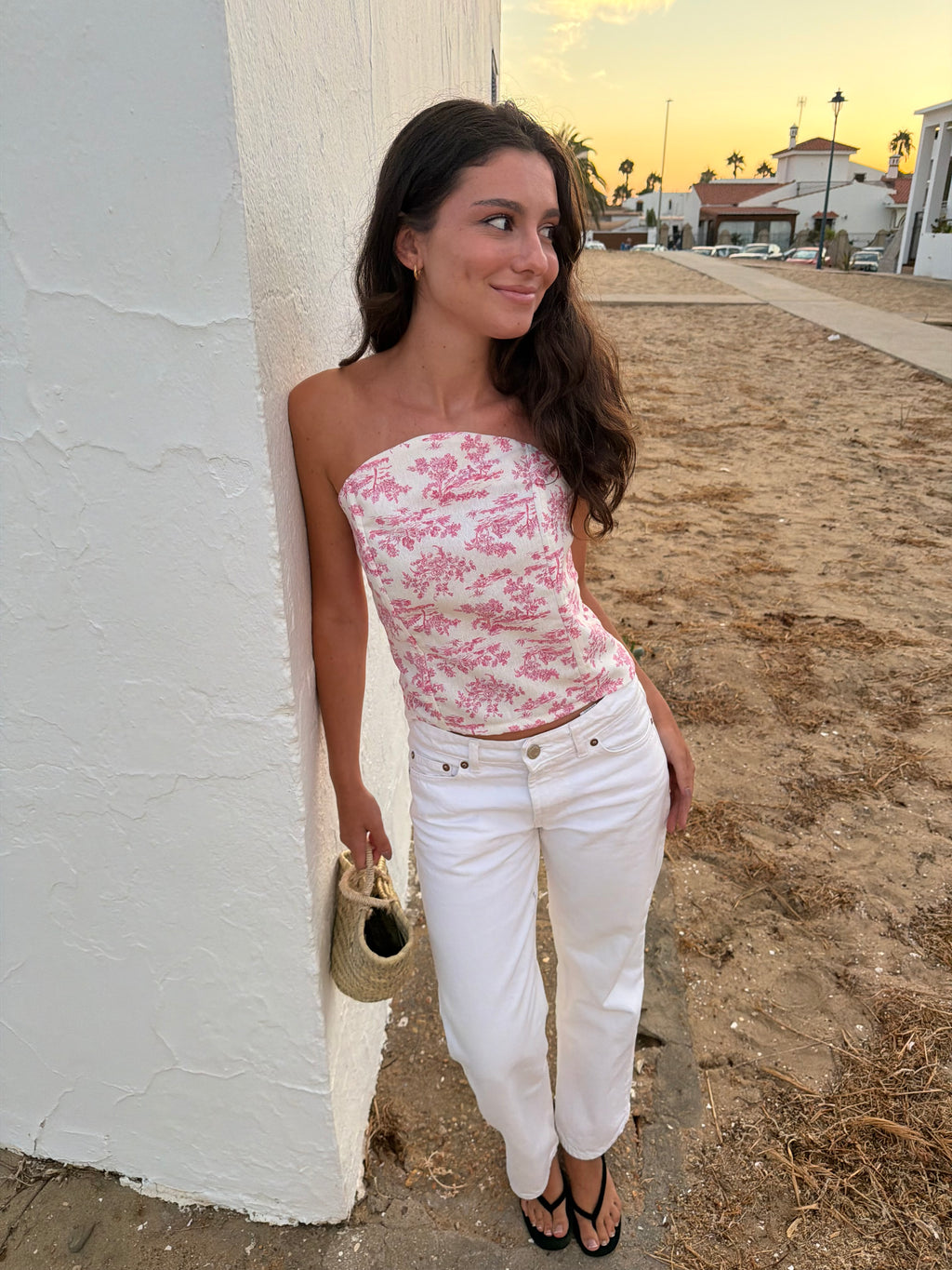 Corsé Estampado Rosa