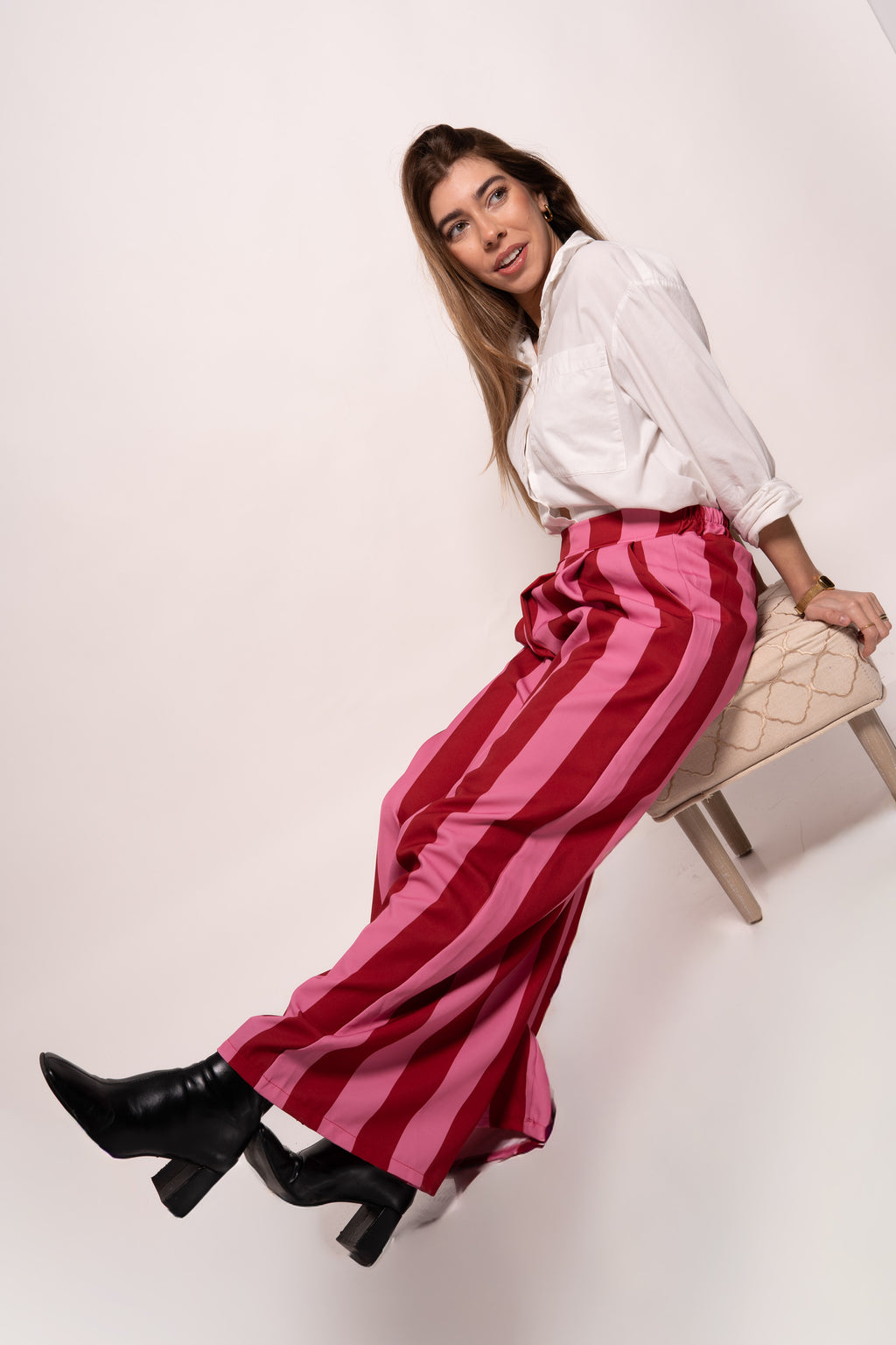 Pantalón rayas rosa