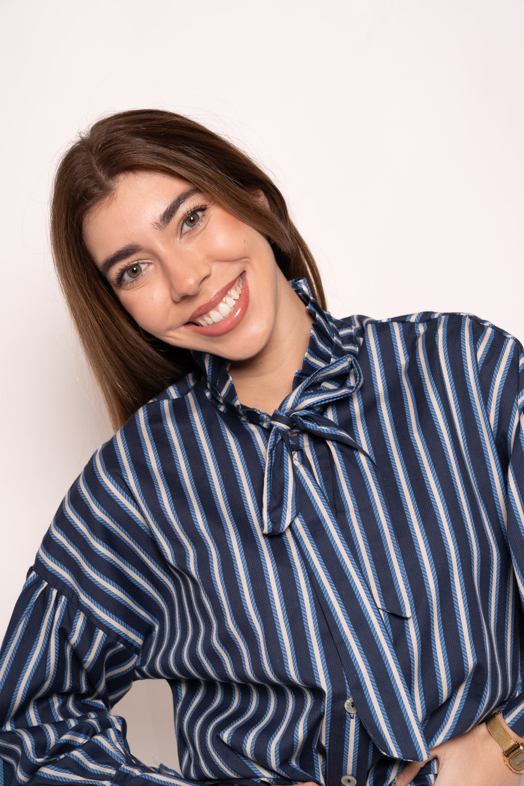 Blusa Rayas Azul