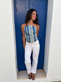 Corsé Estampado Azul