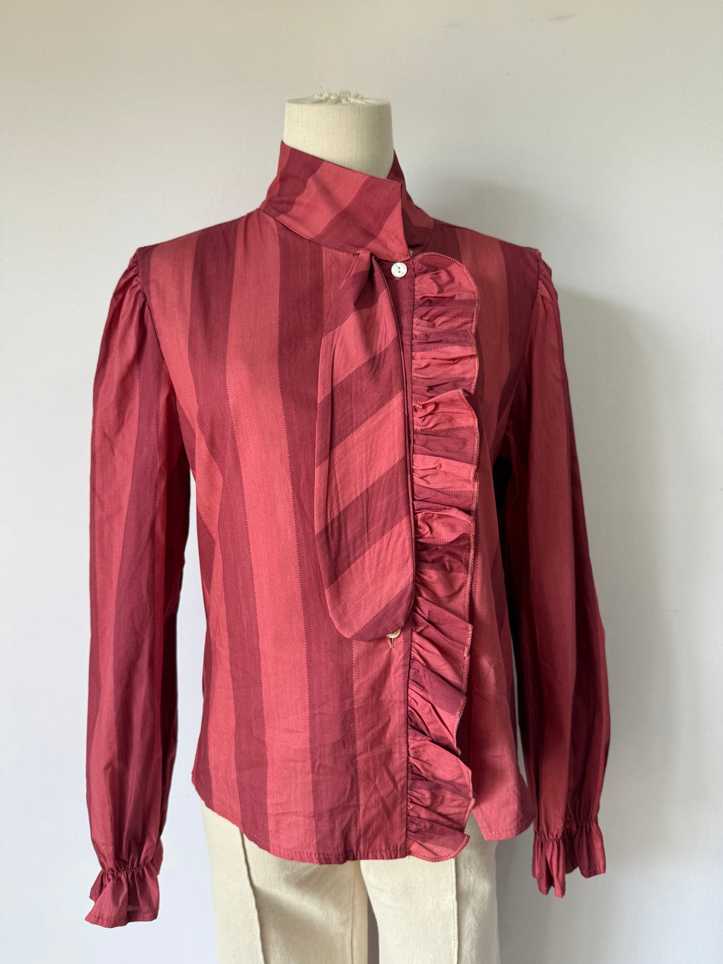 Blusa rayas lazo rosa
