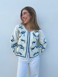 Chaqueta Bordada Azul
