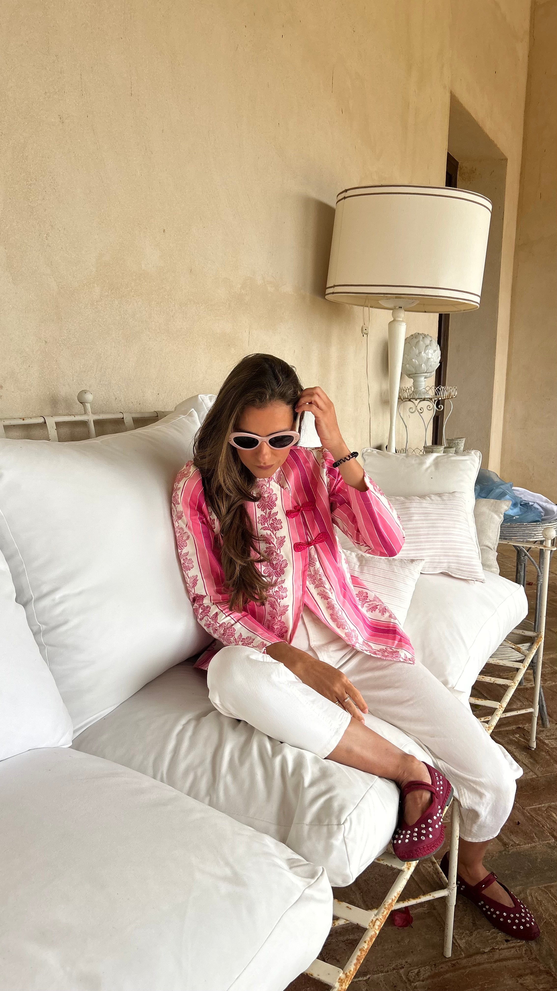 Chaqueta Estampada Rosa