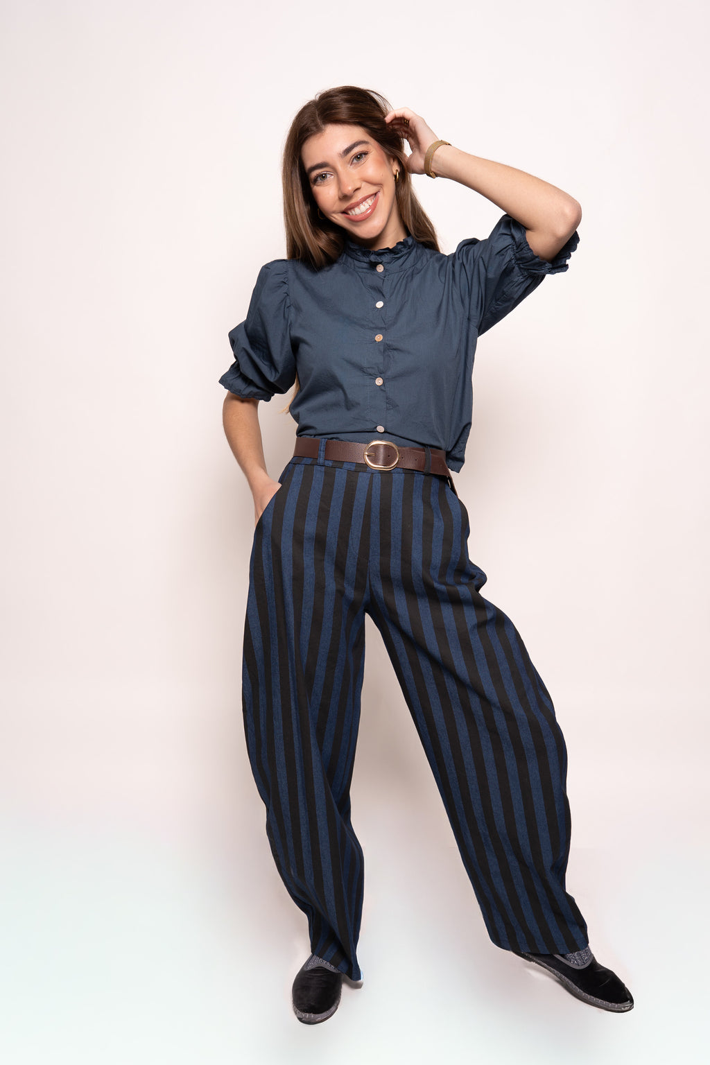 Pantalón rayas bicolor