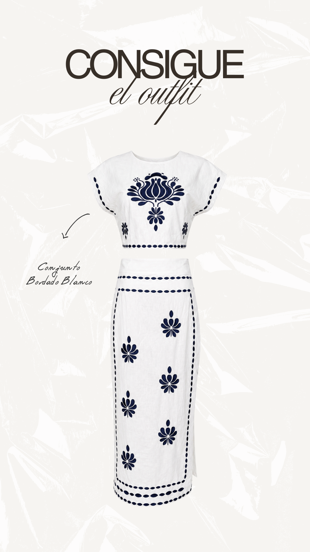 Conjunto Bordado Blanco