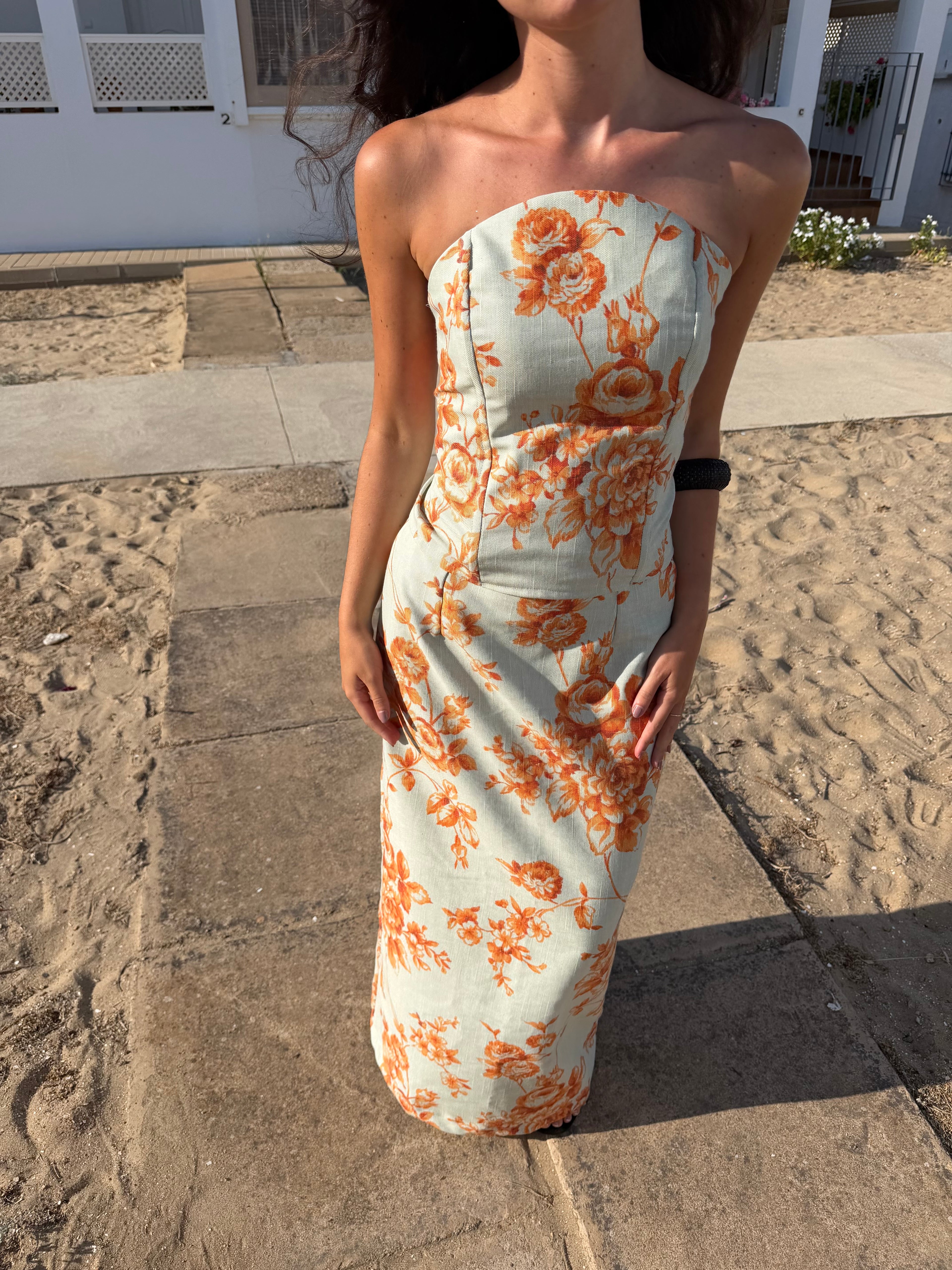 Corsé Estampado Naranja