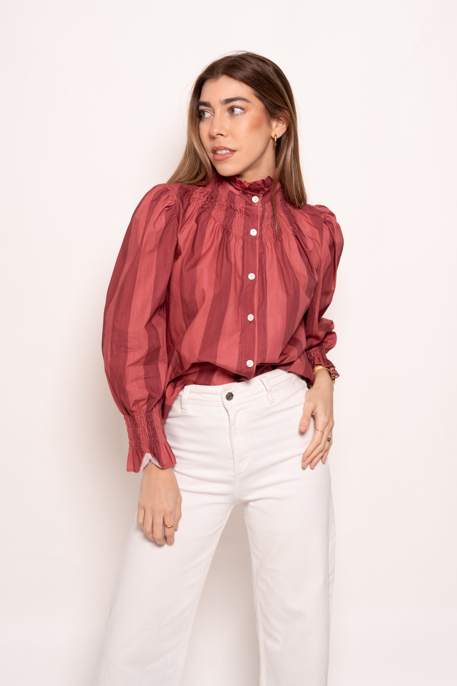Blusa Rayas Rosa