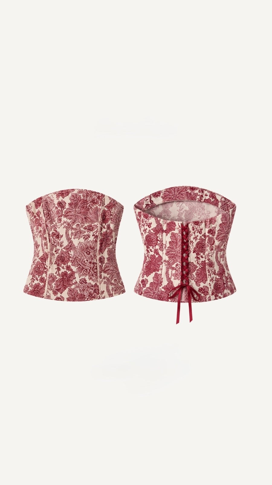 Corsé Estampado Burdeo