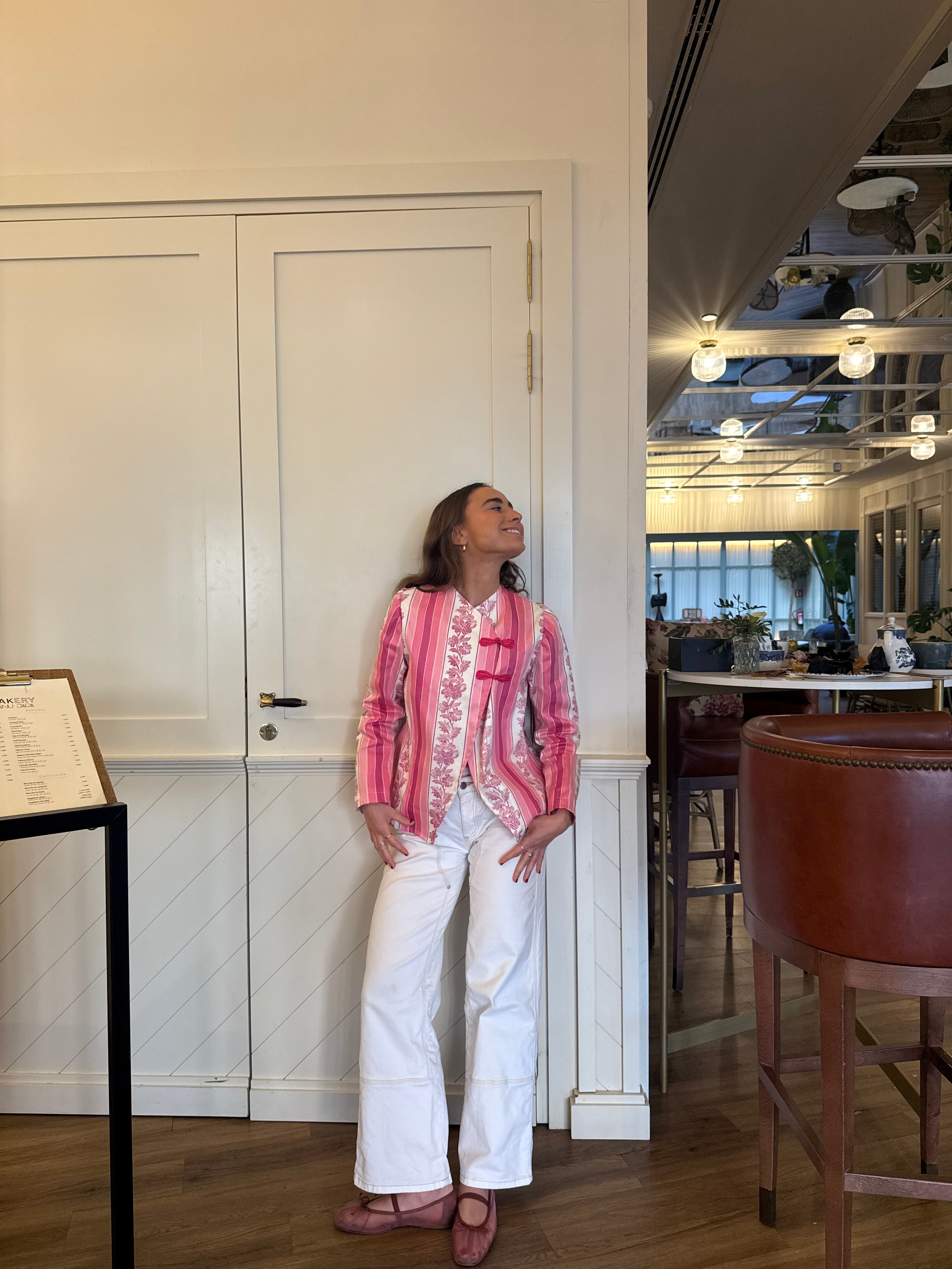 Chaqueta Estampada Rosa