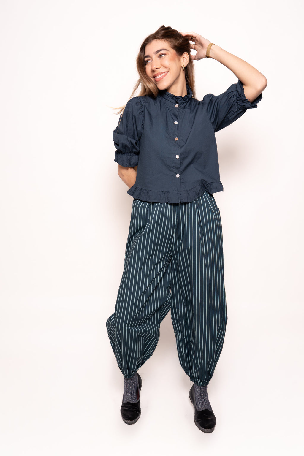 Pantalón rayas azul