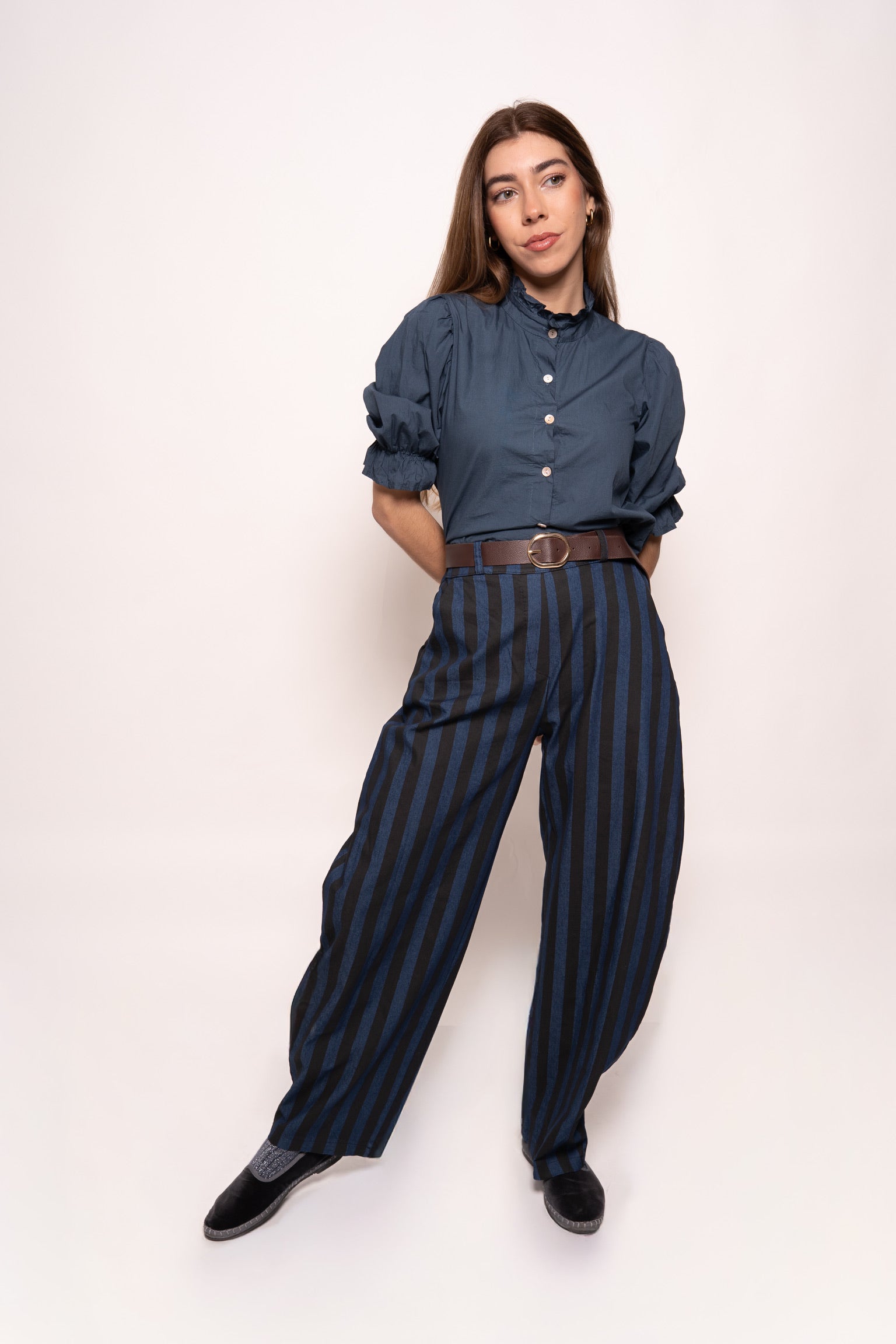 Pantalón rayas bicolor