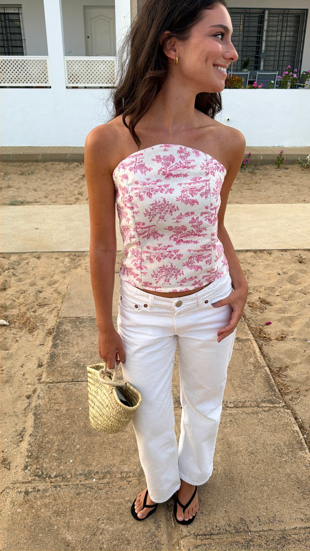 Corsé Estampado Rosa