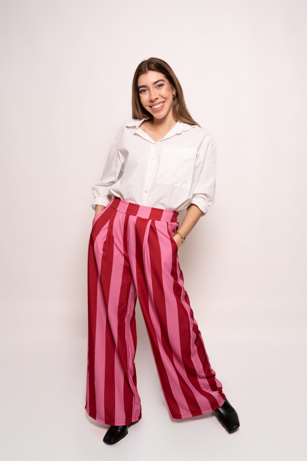 Pantalón rayas rosa