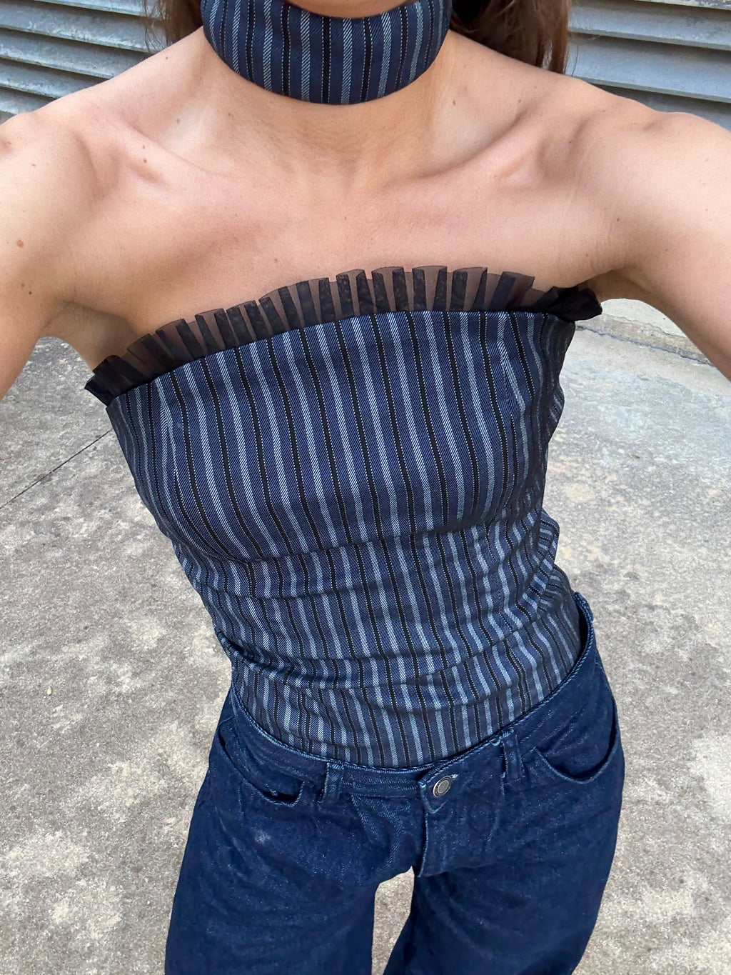 Top Palabra de Honor Tejido Rayas