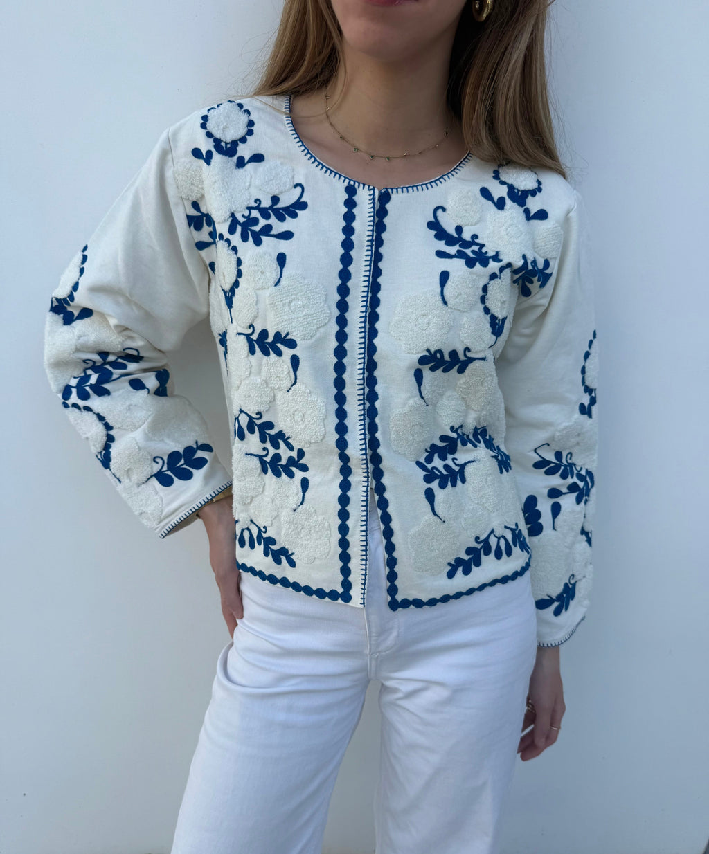 Chaqueta Bordada Azul