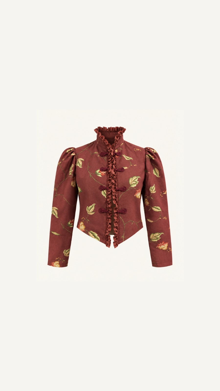 Chaqueta Estampada Burdeos