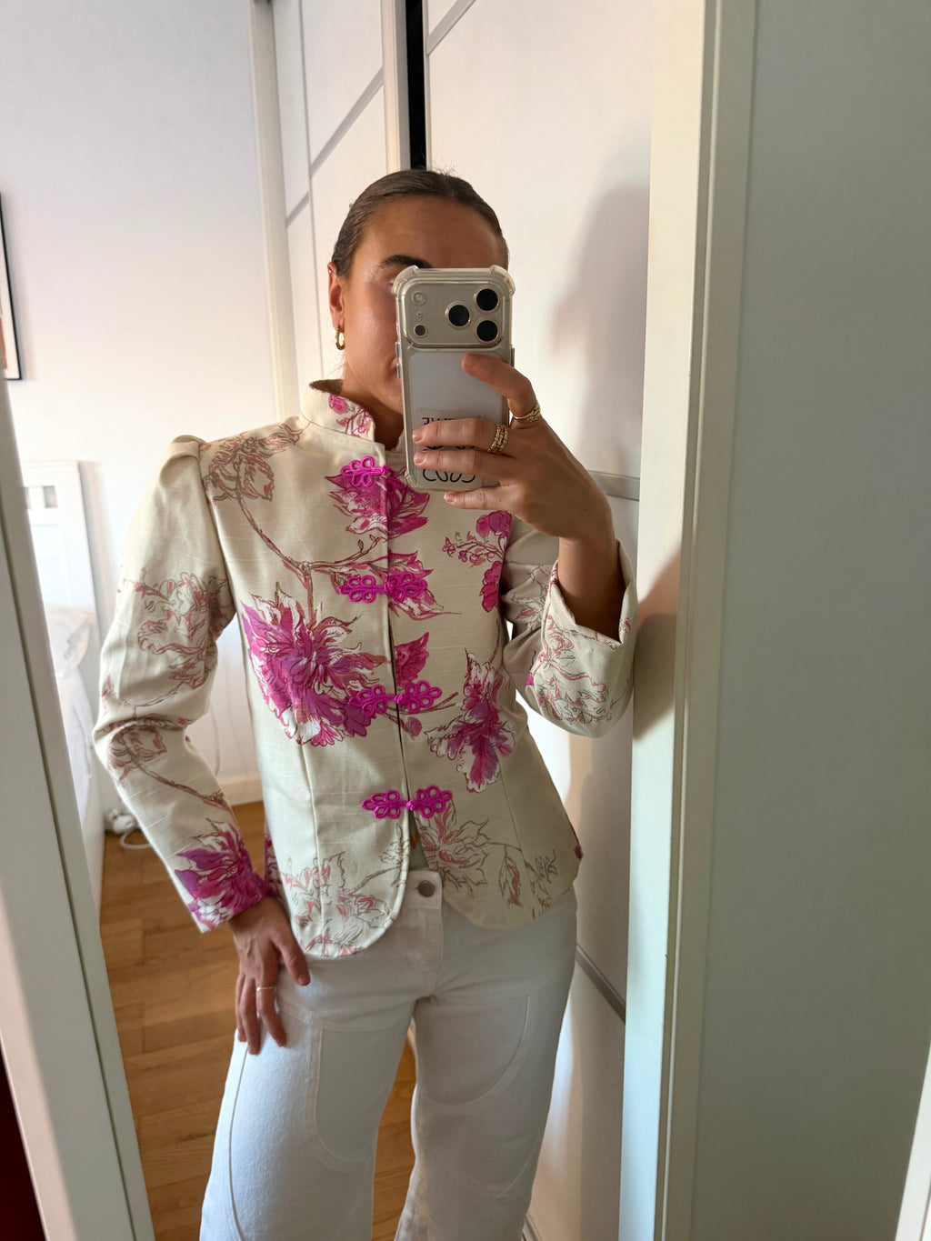 Chaqueta Estampada Fucsia