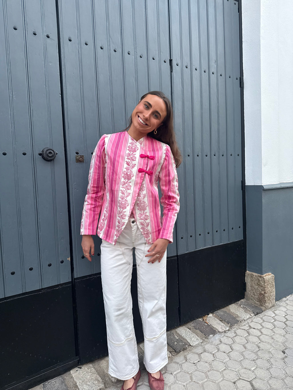 Chaqueta Estampada Rosa