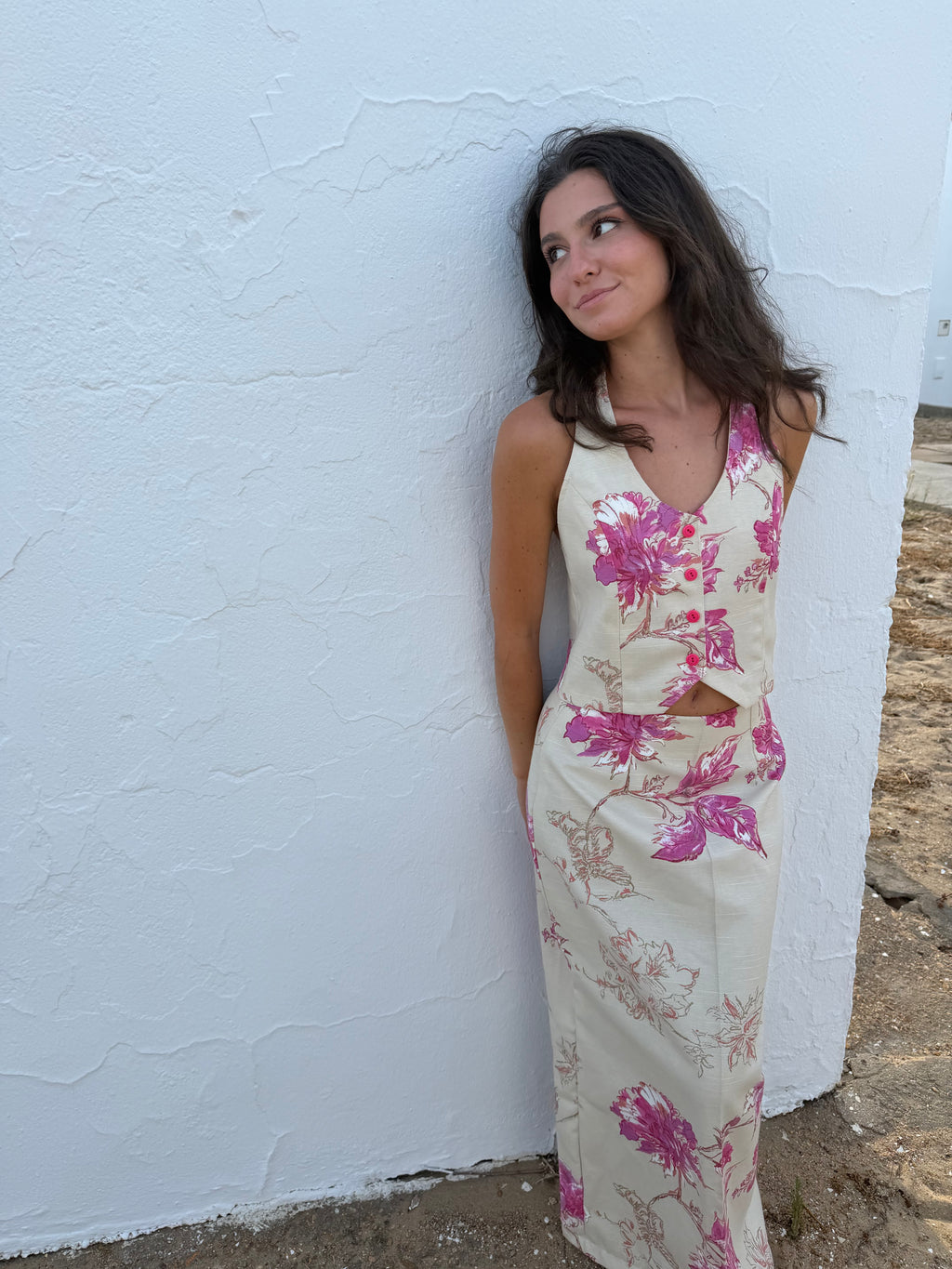 Top Lazo Fucsia
