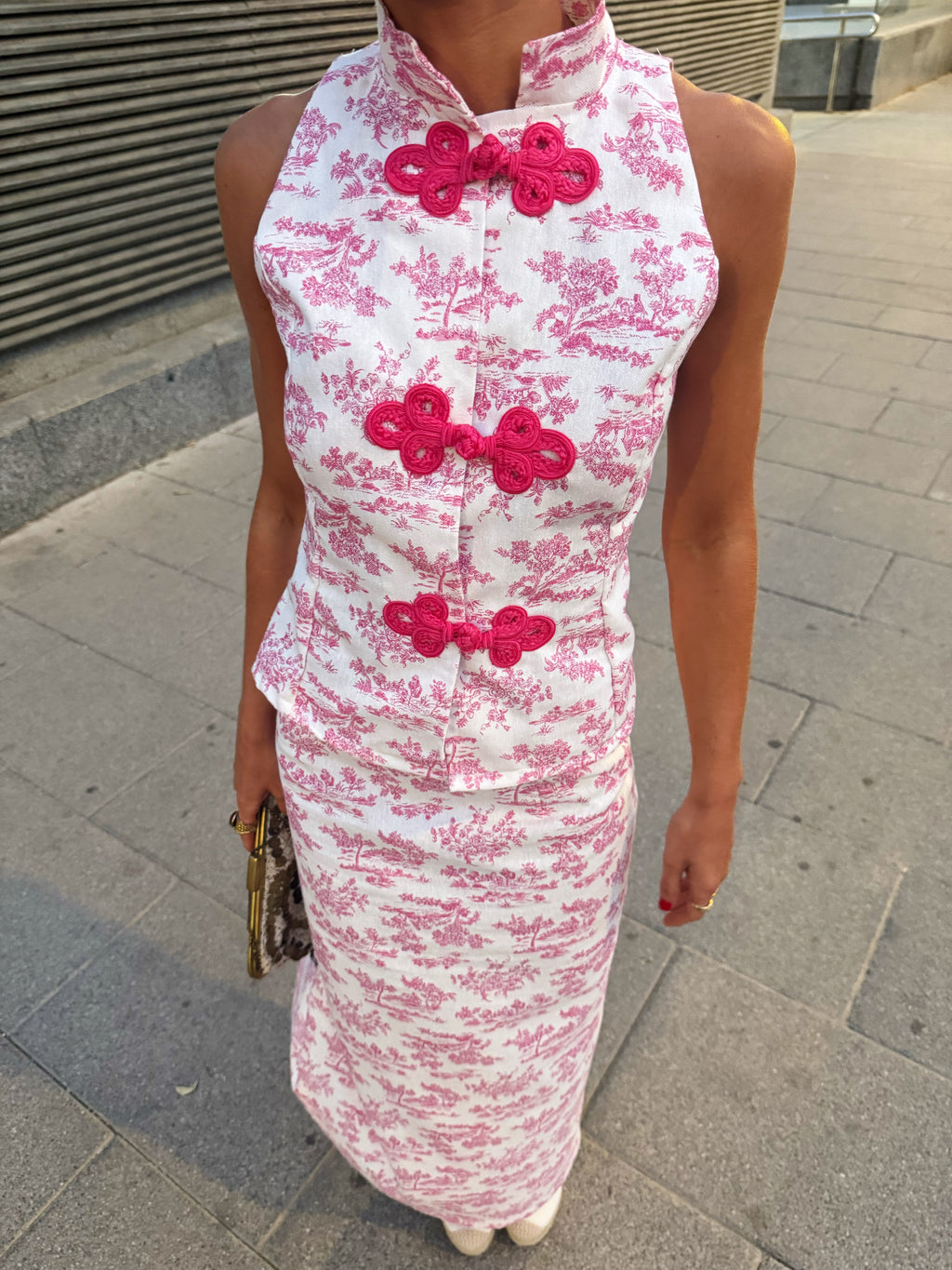 Falda Estampada Rosa
