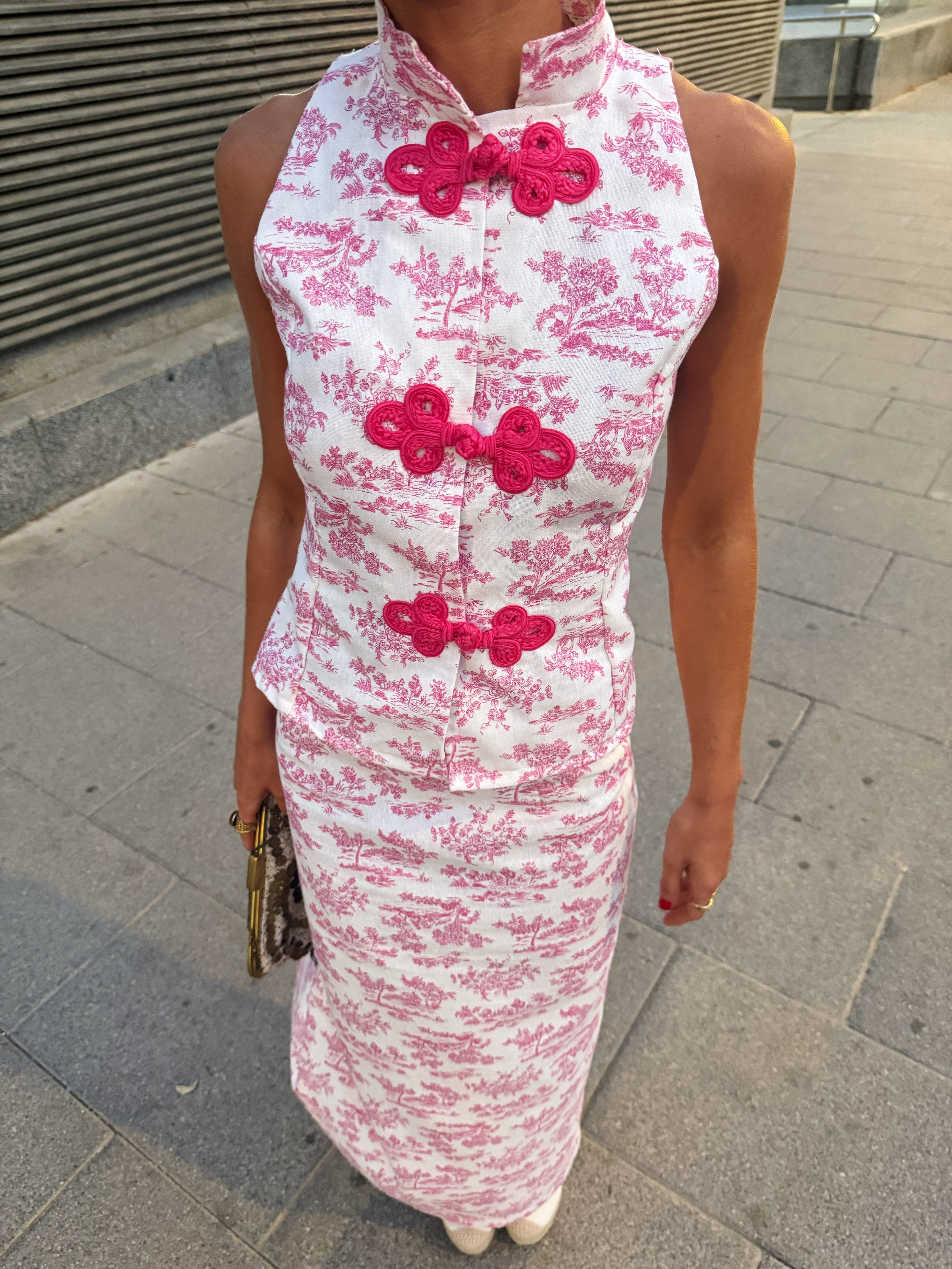 Falda Estampada Rosa