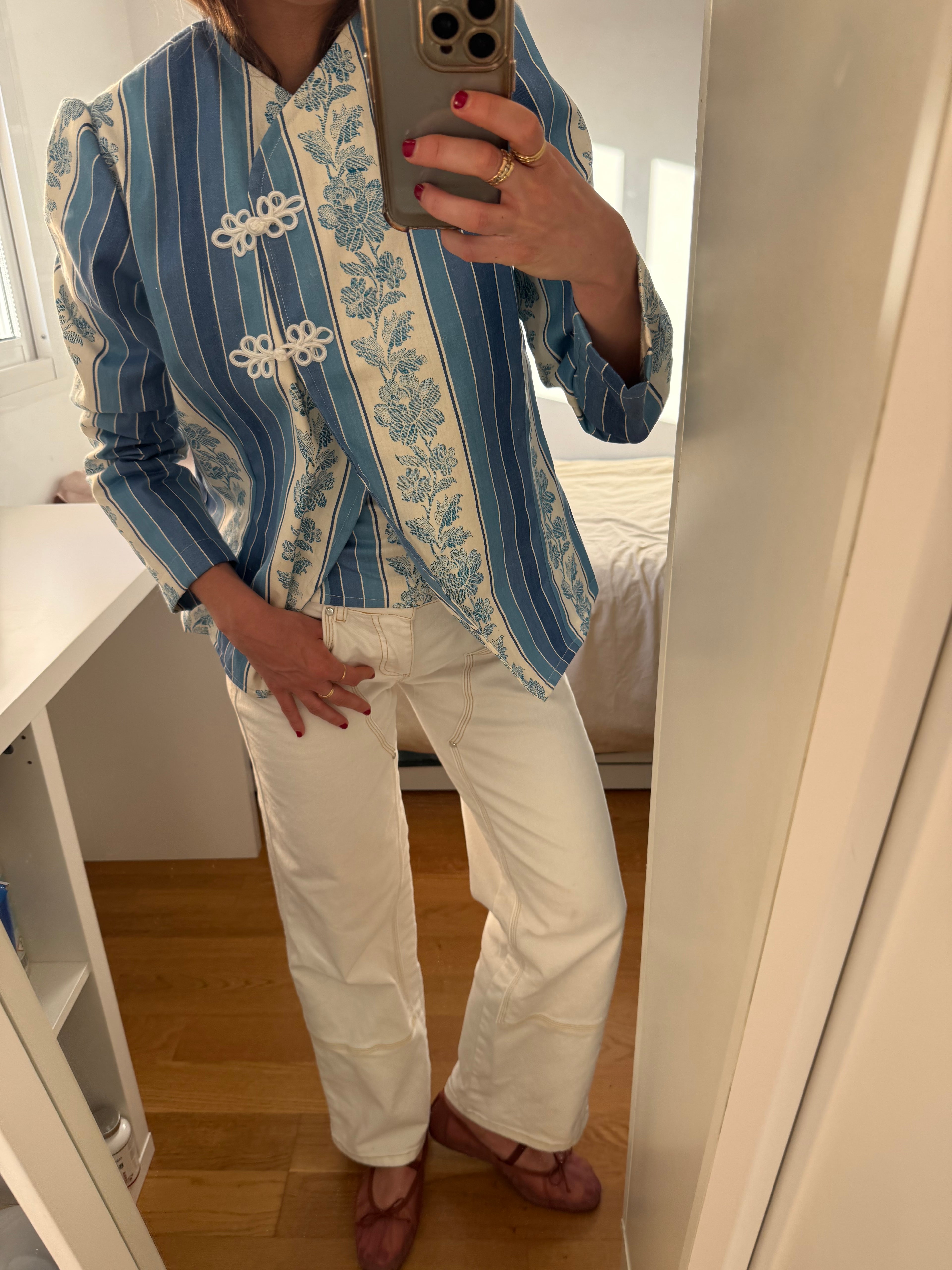 Chaqueta Estampada Azul