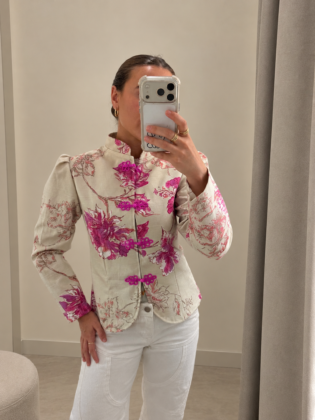 Chaqueta Estampada Fucsia