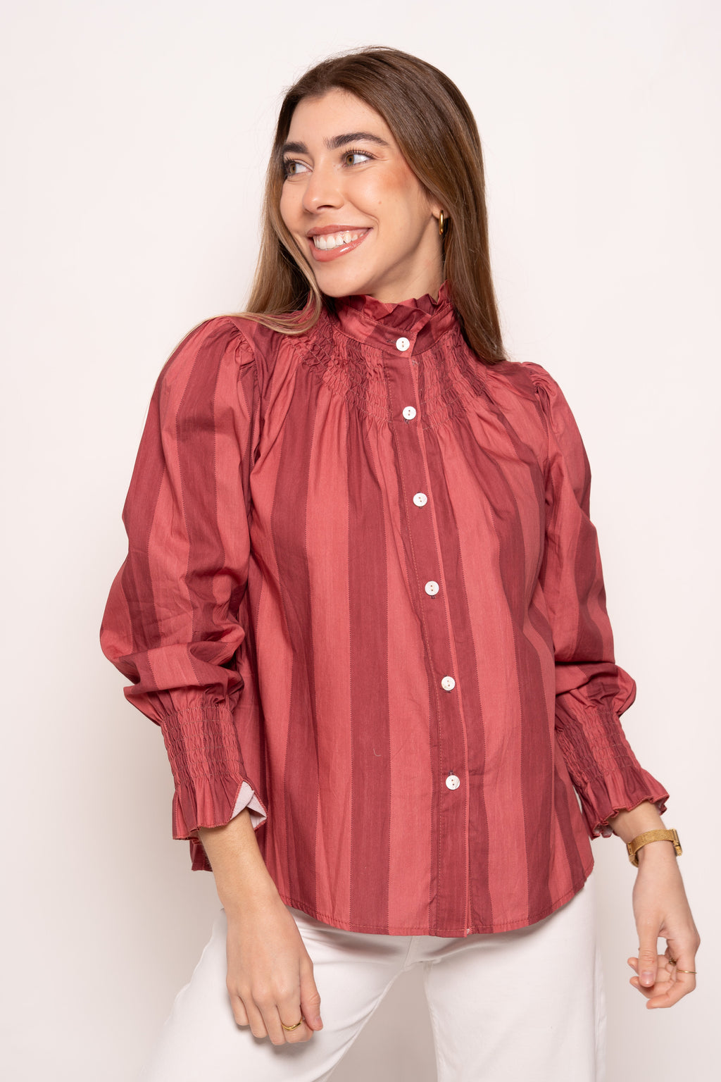 Blusa Rayas Rosa