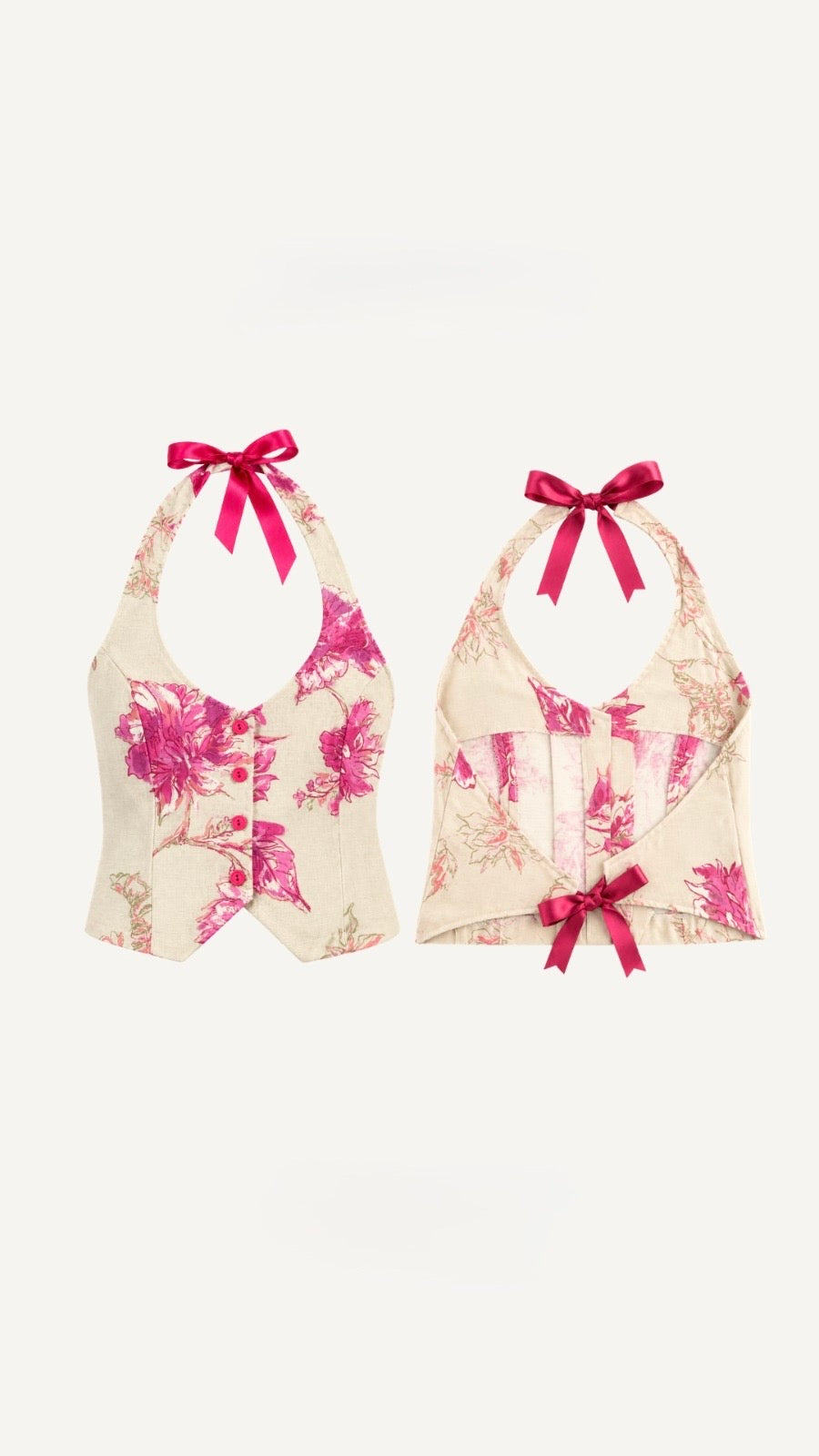 Top Lazo Fucsia
