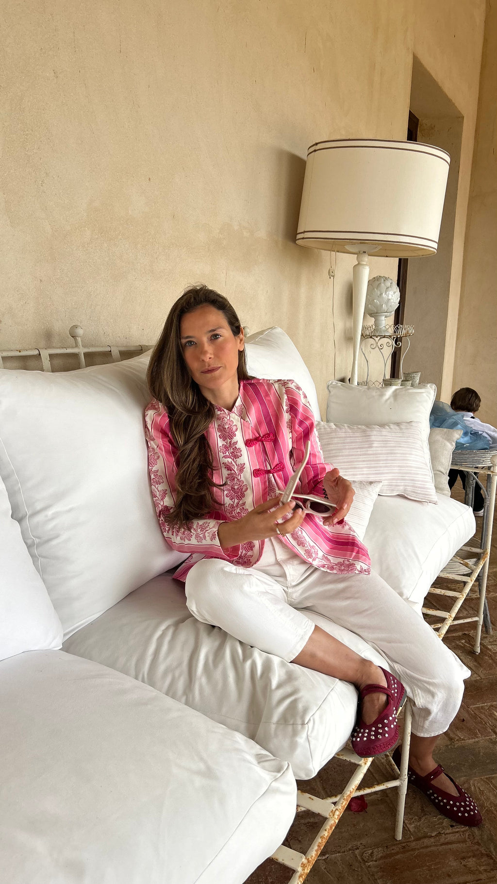 Chaqueta Estampada Rosa