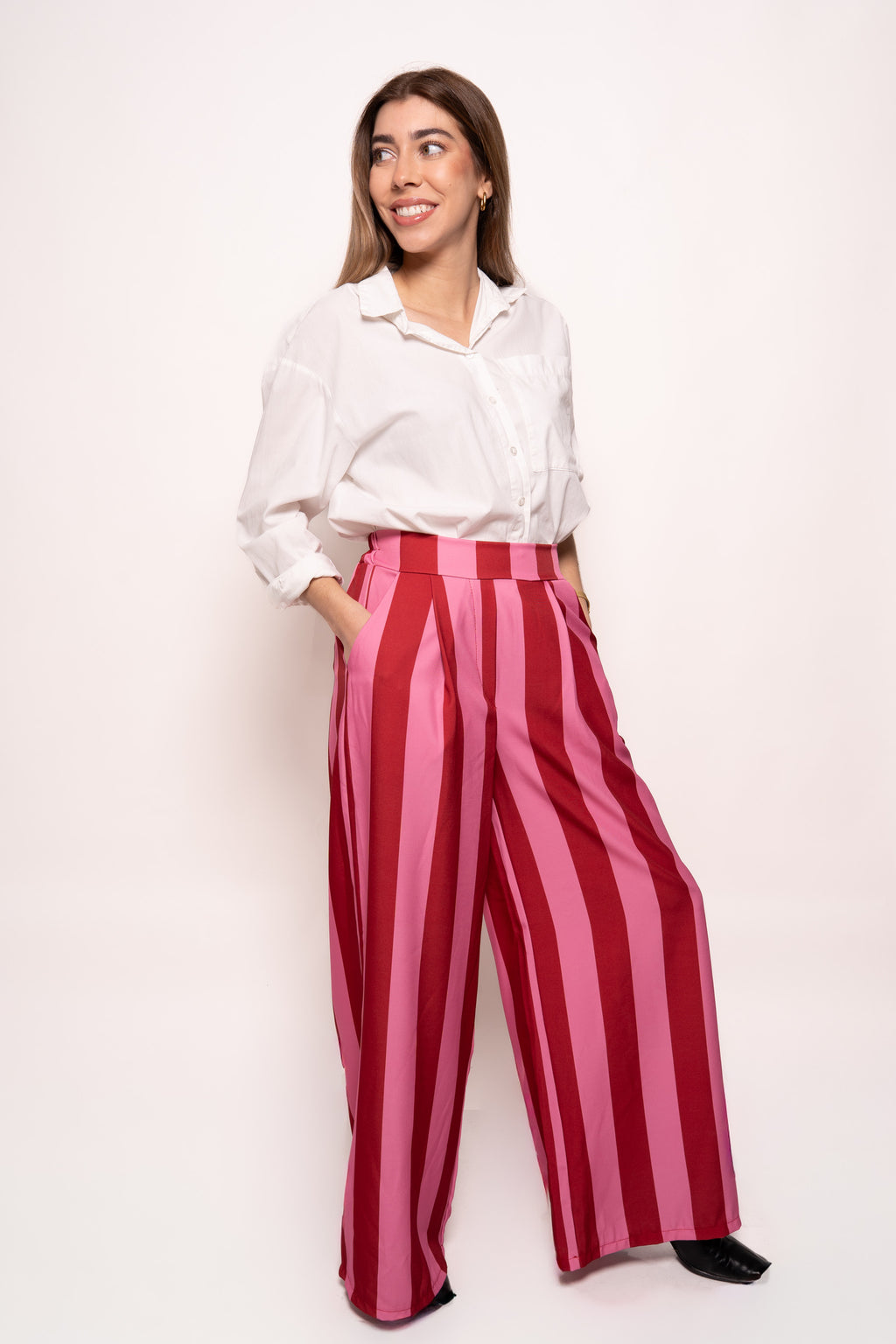 Pantalón rayas rosa